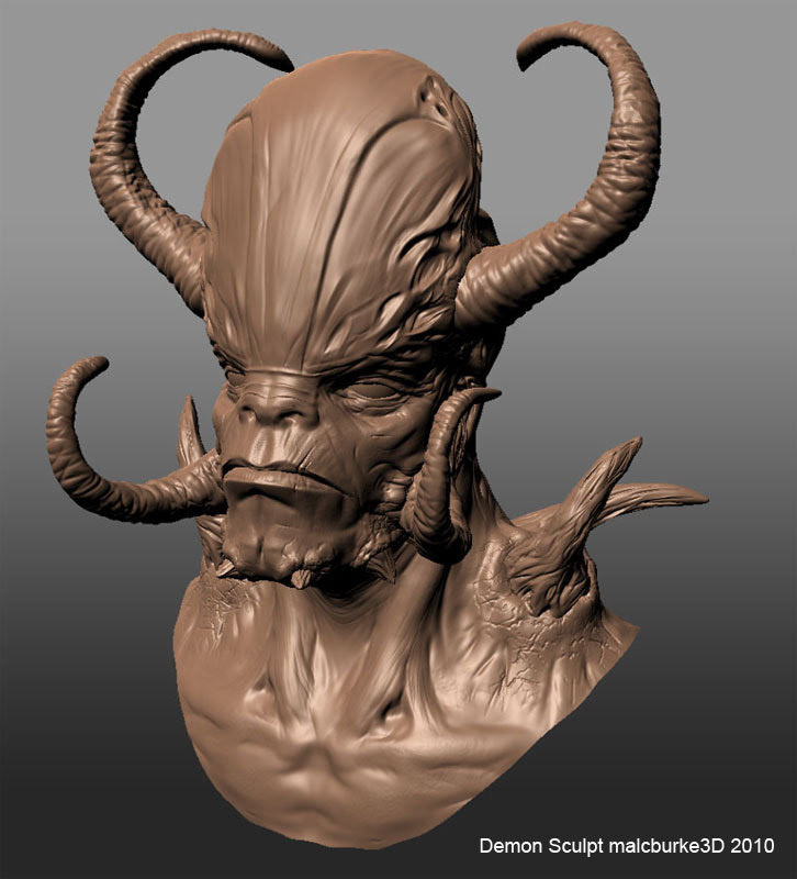 Alien Zbrush 3D Demon Cop Goat Man Render Sculpt