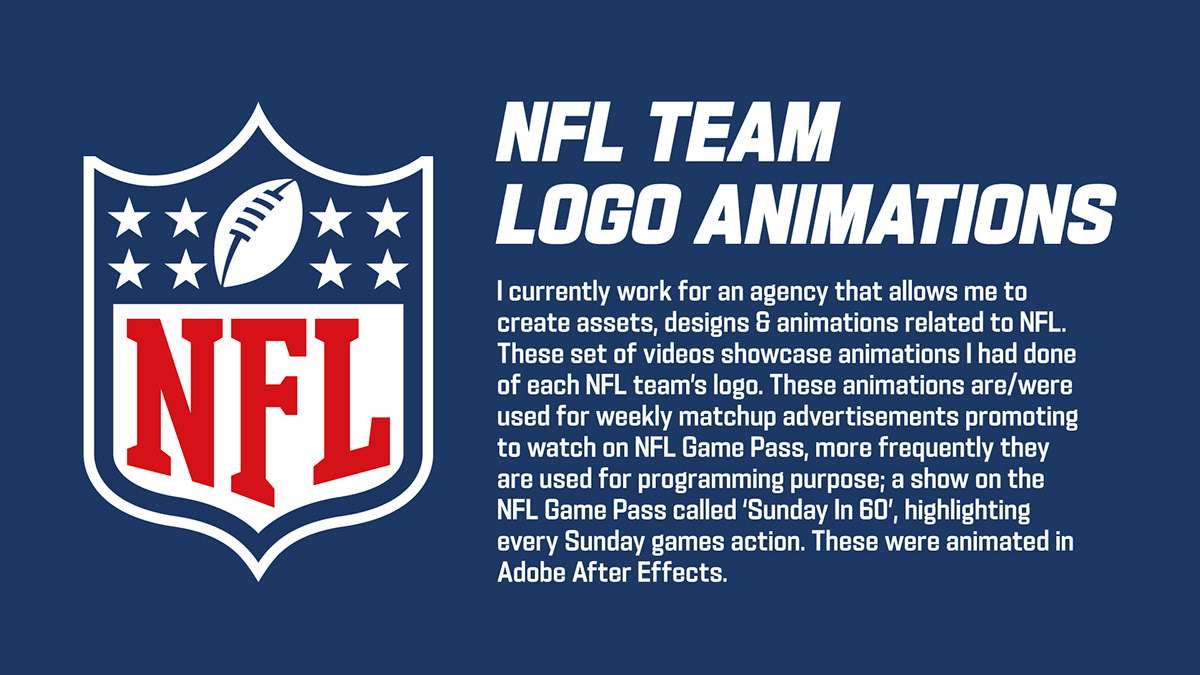 american football animation  design digital design logo animation logos motion graphics  nfl sports TEAM LOGOS