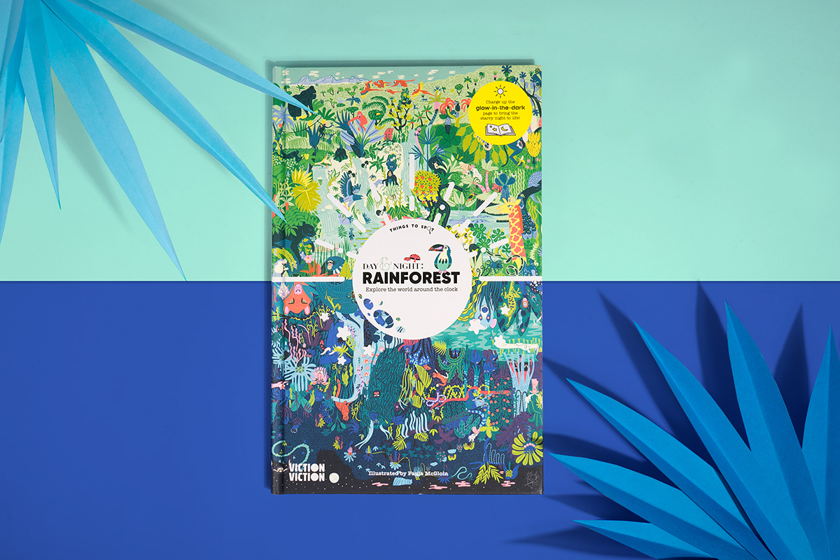 childern illustration book panoramic interactive rainforest journey ILLUSTRATION 