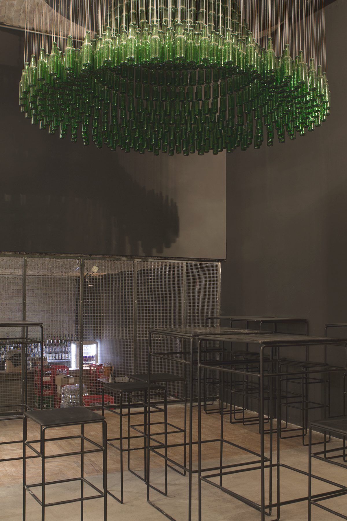 heineken bottle installation bence kovacsik markdaavid circle chandelier Heineken Design bar club beer Cable Hang