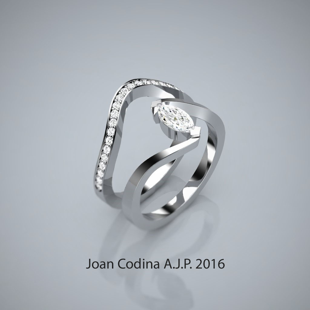 marquise solitaire joyeria Codina Joan Codina matching ring