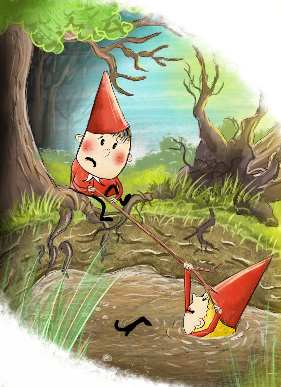ILLUSTRATION  kids book dragon dwarf goblin troll Magic   adventure painting  