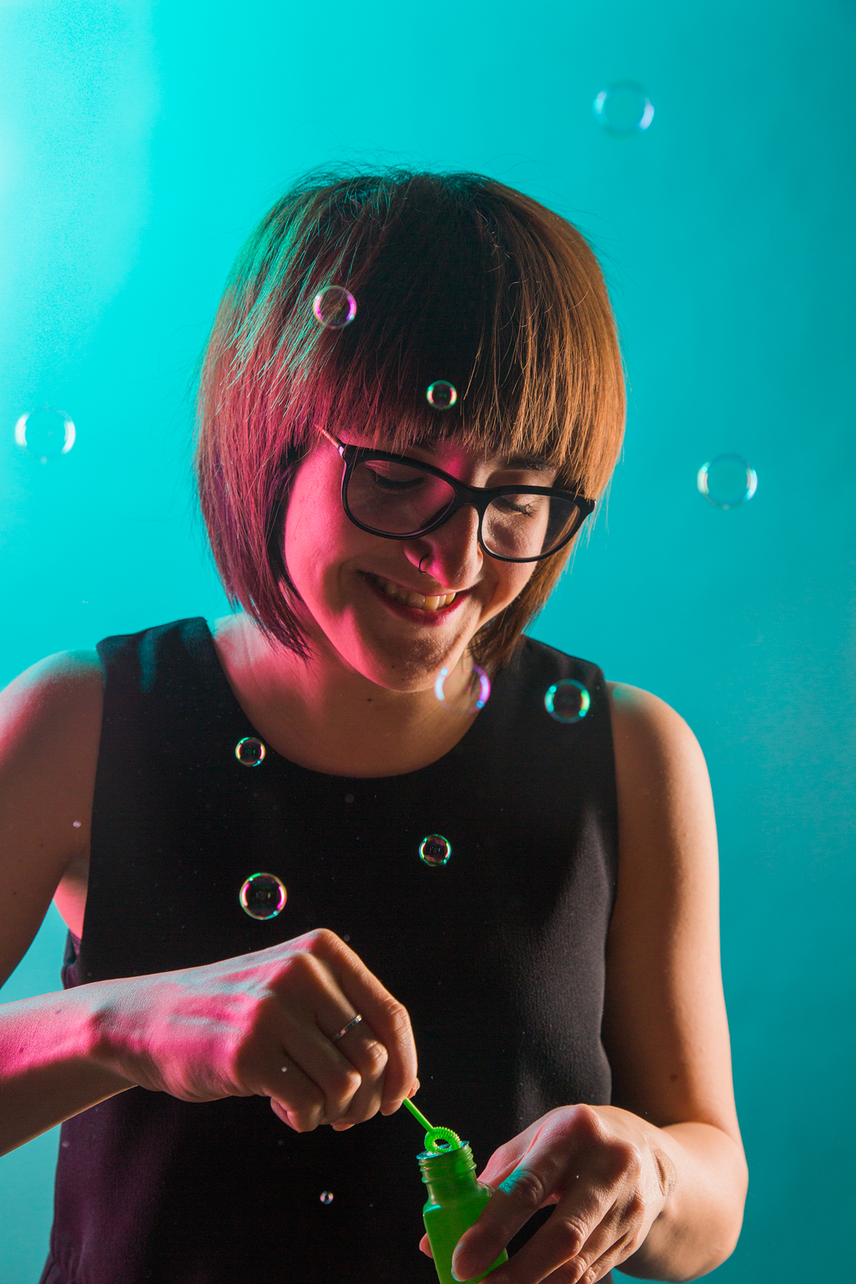 studio lighting photo bubbles color light