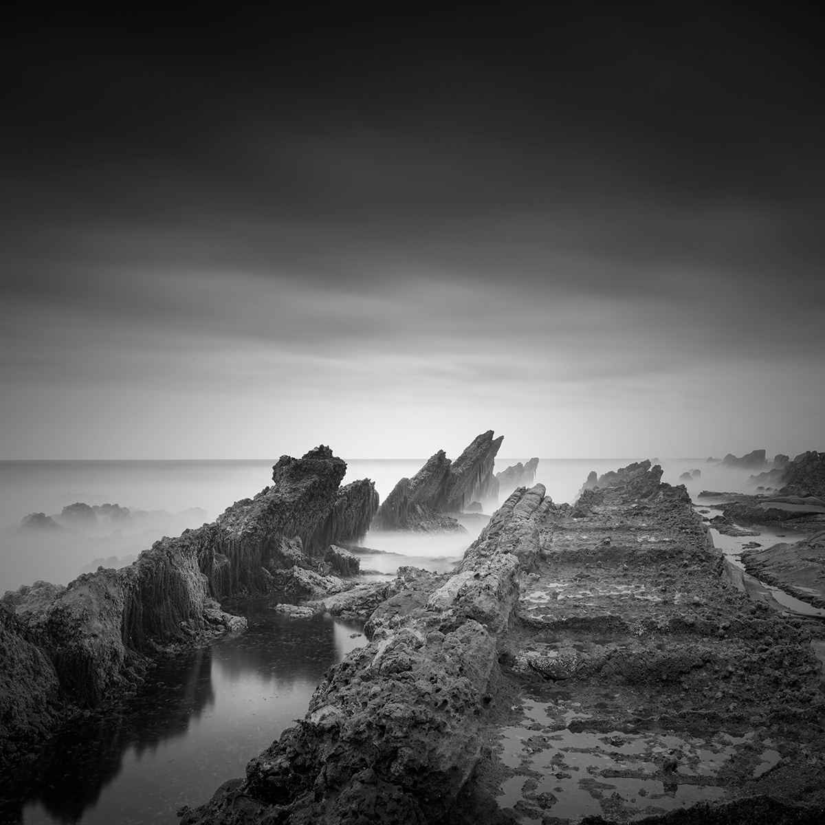 beach black and white black and white fine art daniel tjongari fine art indonesia Landscape Ocean rock sawarna