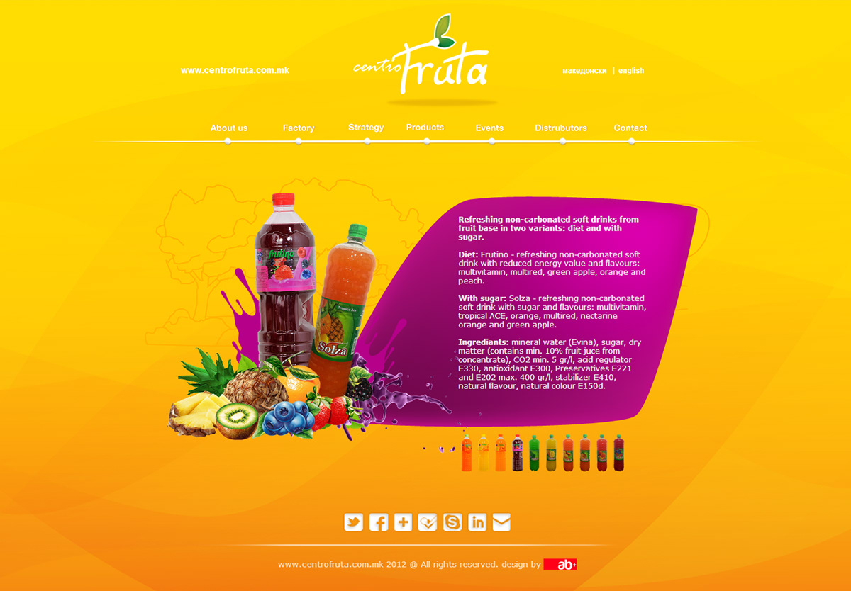 centrofruta  beverages  Fruit  drinks  energy  design  advertising   web design  corporate  contact design  UI Design