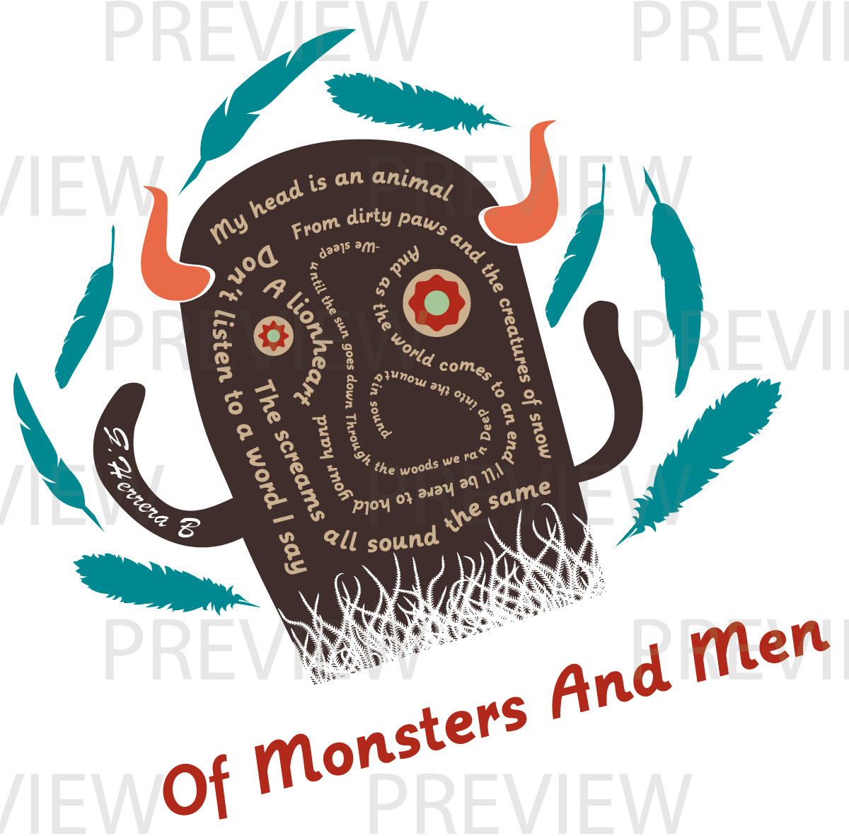 t-shirt of monsters and men islandia omam monster