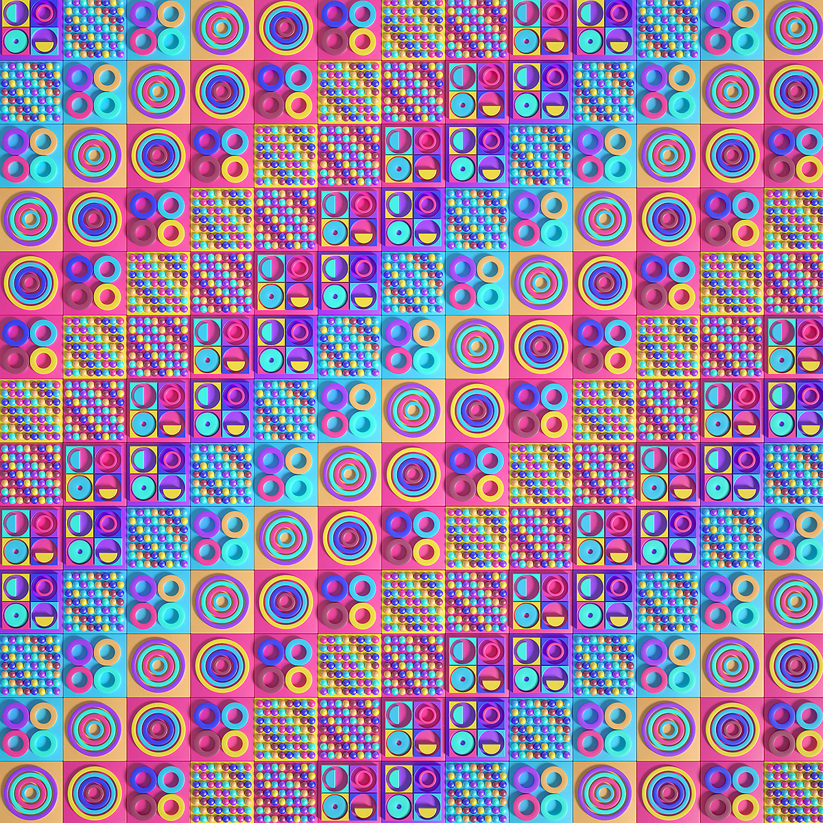 3D ILLUSTRATION  pattern decoration glamor red square geometry