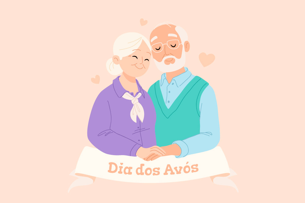 Illustration of a couple of grandparents