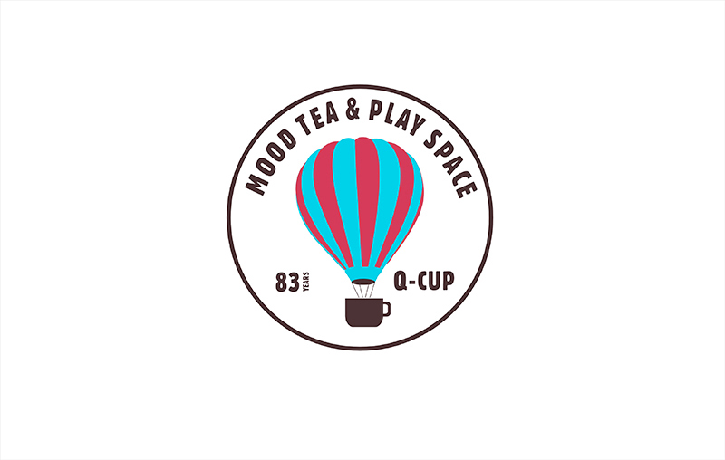 Love cute hot air balloon triangle china Milk Tea brand logo