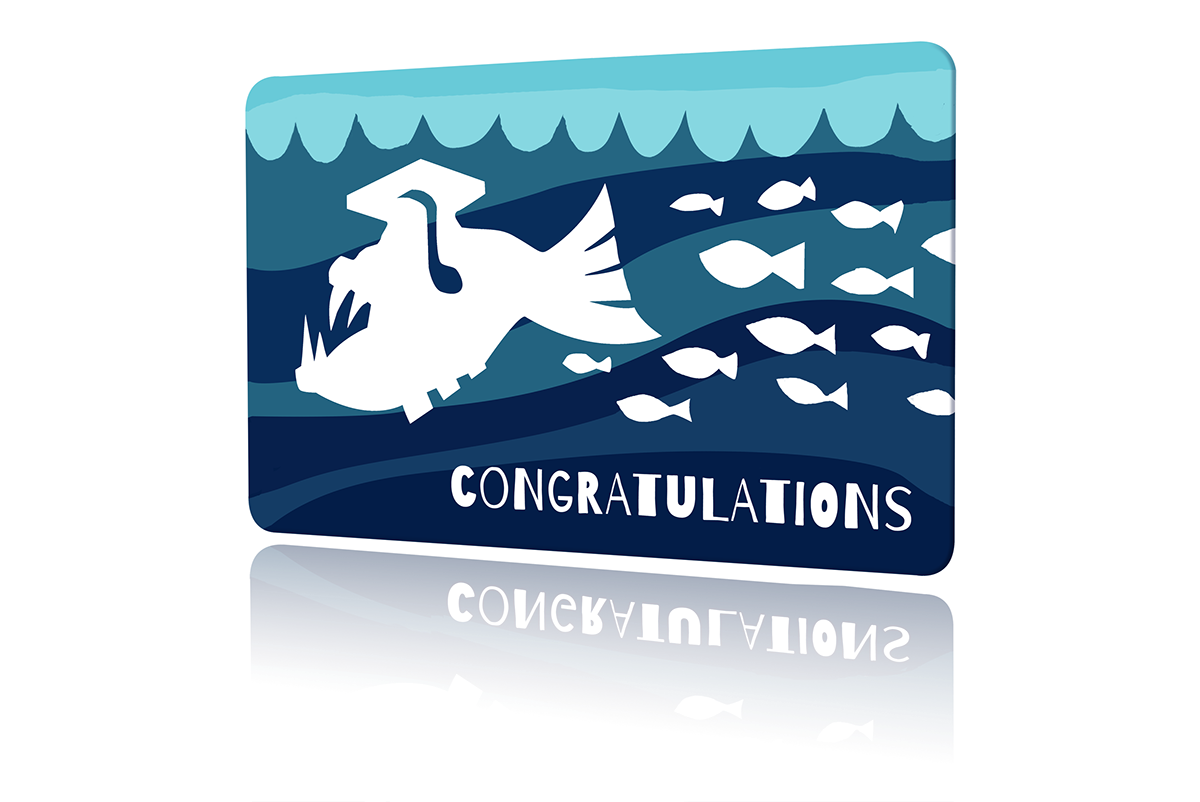 gift card fish happy birthday joy Congrats Treat Yourself Gumball present sea Ocean gift product Holiday world balloons seasonal
