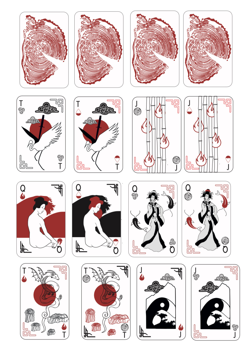 Playing Cards Playing Cards Design japan style Japanese Culture Ecology