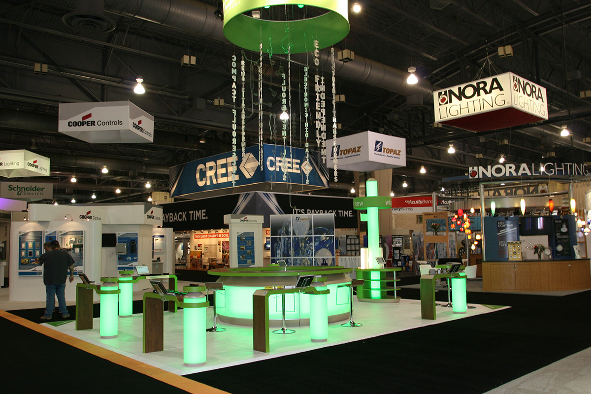 EXHIBIT DESIGN Trade Show management turnkey booth Layout graphics