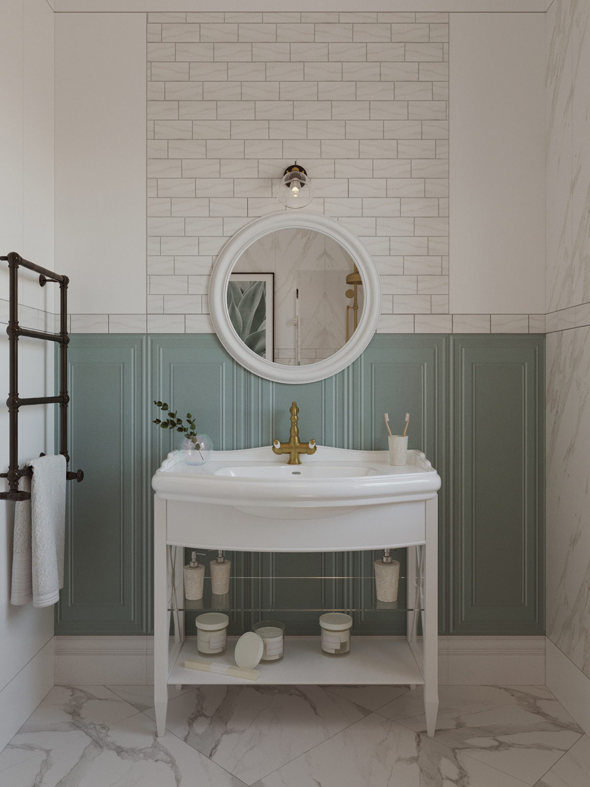 Classic Bathroom Interior On Behance