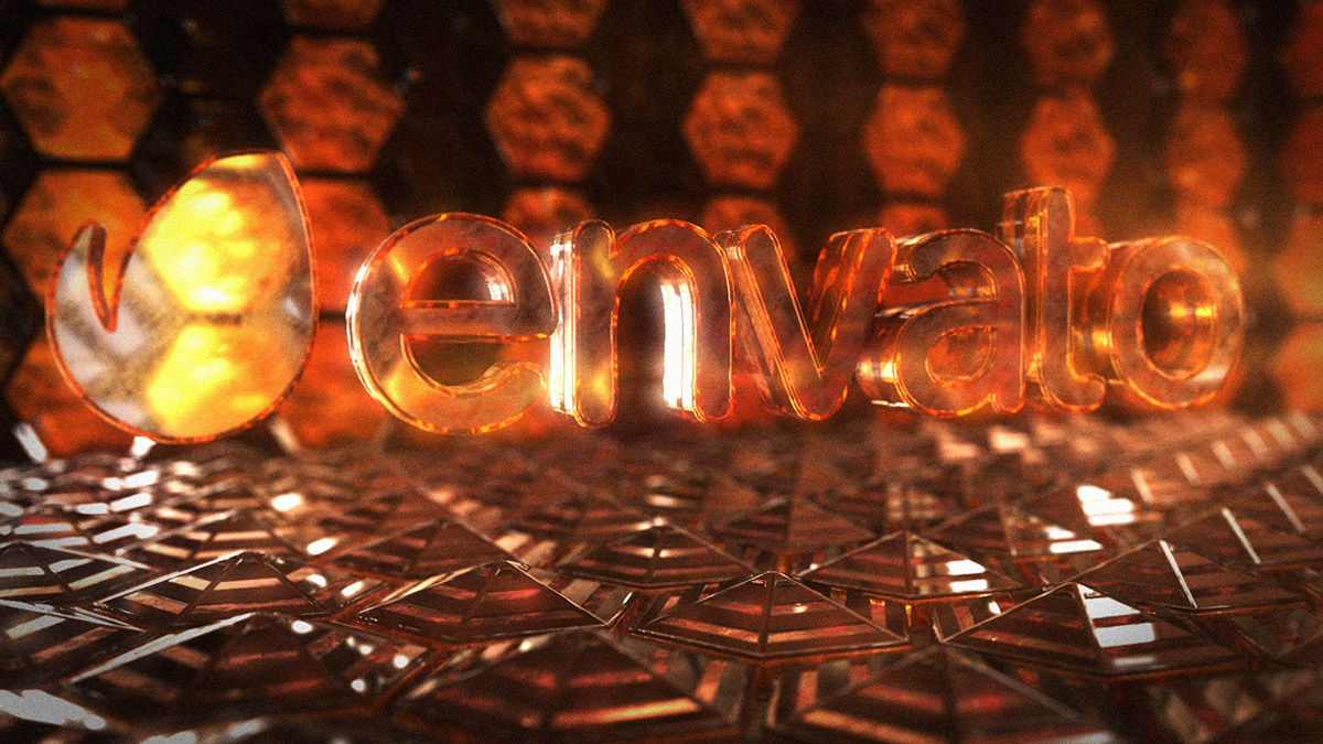 3D Aggressive cinematic element 3d energy epic fire hex hexagon Hot intro logo opener particles