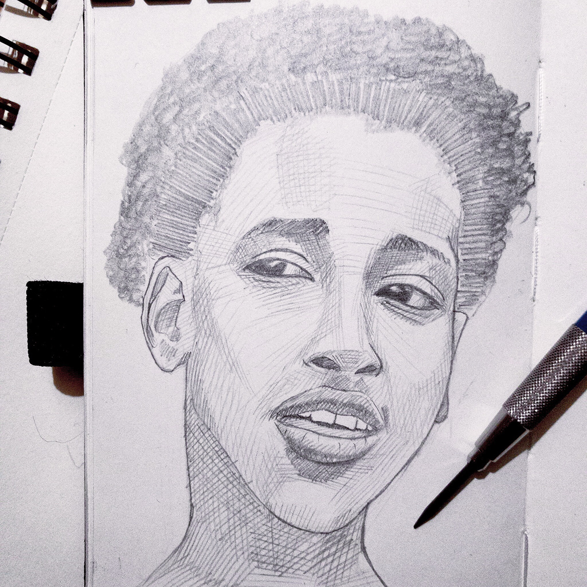 Drawing  sketches sketchbook moleskine pencil graphite african portrait