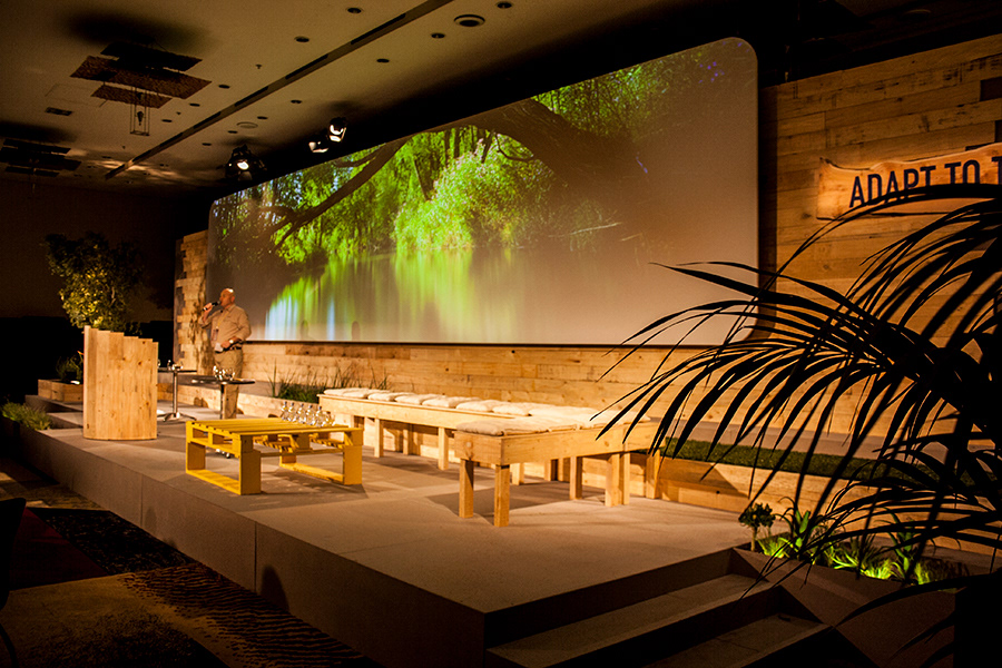 Formative Santam conference design Stage Nature wood capetown