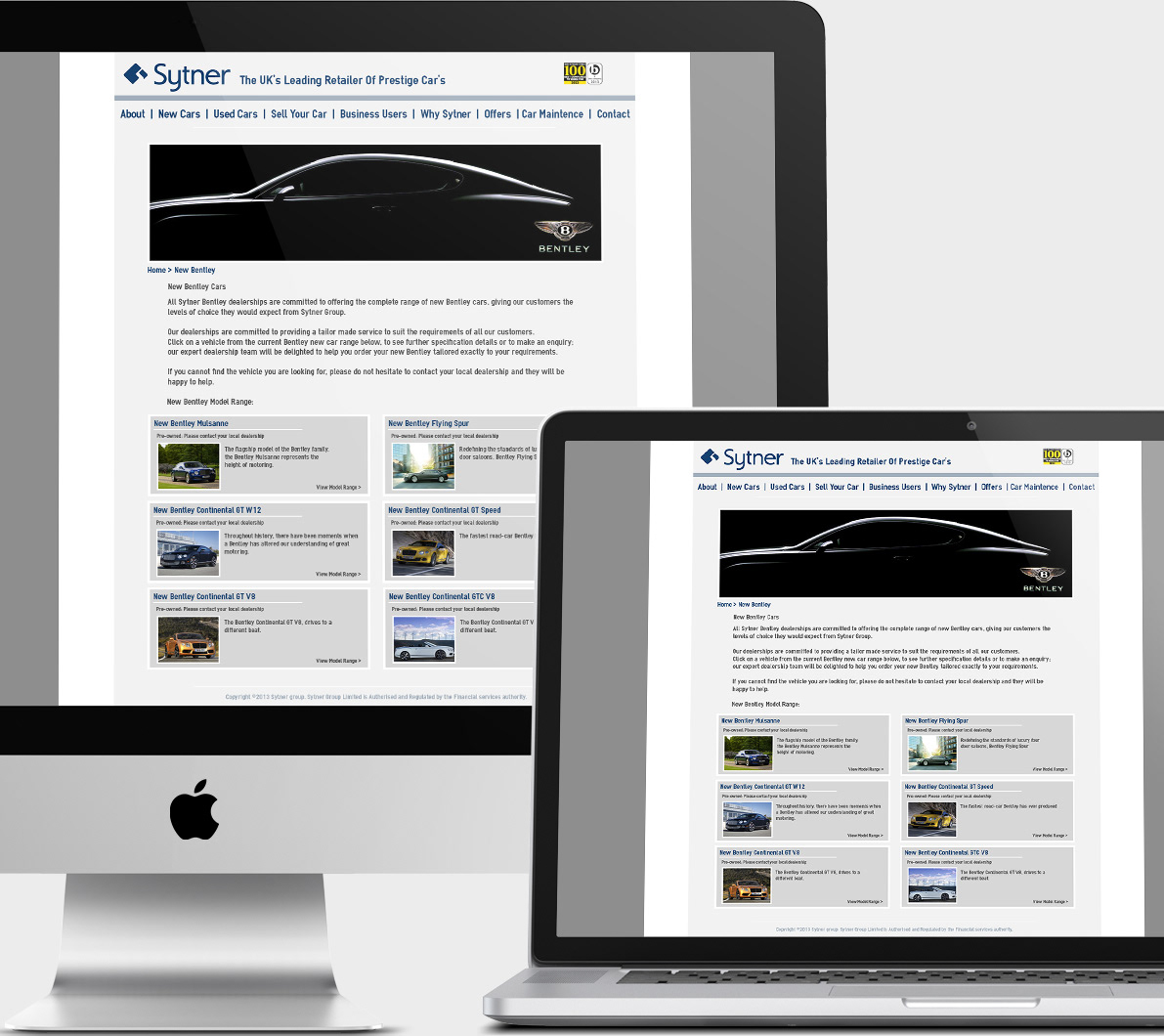 Sytner BMW mercedes rolls royce Website concept iMac business UK car's retailer