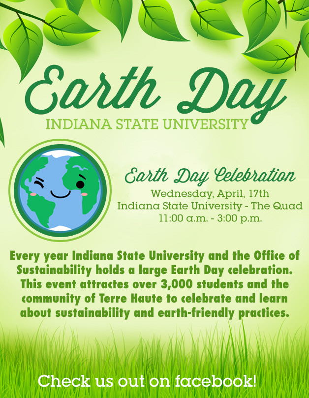 indiana state university earth day eco-friendly graphic design  flyer snapchat Advertising 