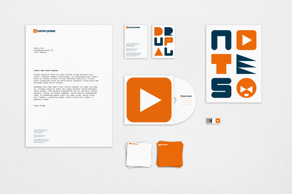 Comm-Press visual identity flexible identity grids helvetica Corporate Design modular wim crouwel Custom fonts geometry