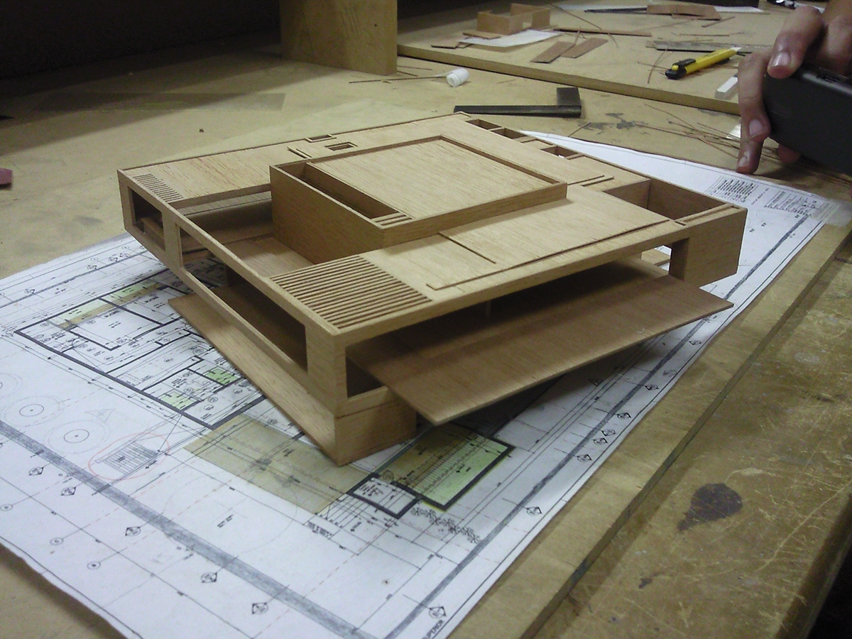 model scale house wood