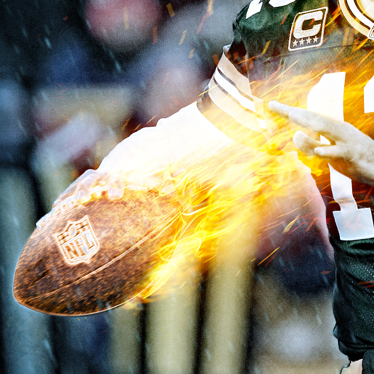 packers nfl Photo Retouching Edits fire Flames GreenBay Aaron Rodgers Quaterback ice Before and After instagram wallpaper Playoffs