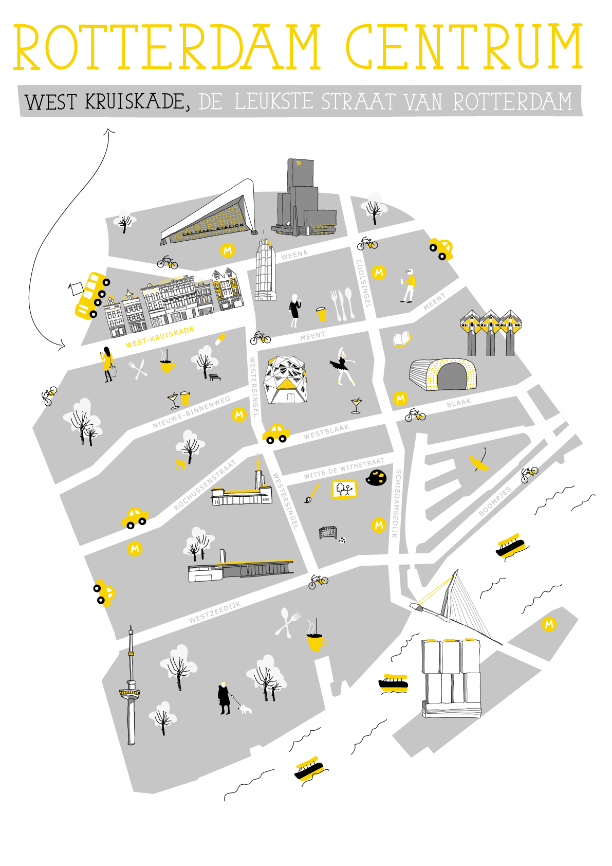 ILLUSTRATION  map city Rotterdam