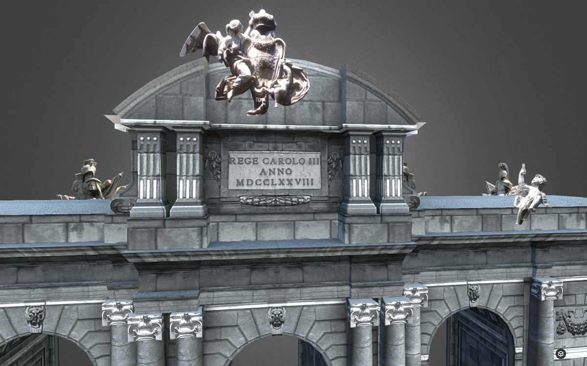 Puerta de Alcalá madrid spain españa 3D lowpoly app augmented reality monument history enviroment statues neoclassical barcelona texturing