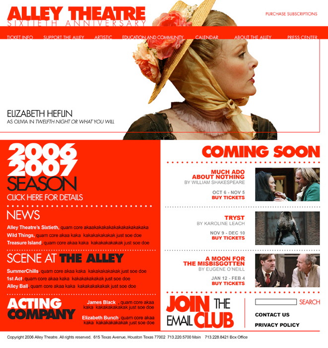 Theatre Performing Arts  Web Design 
