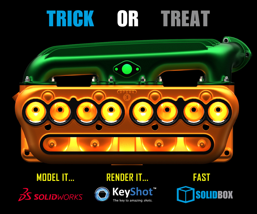 pumpkin keyshot jack-o-lantern rendering Solidworks SolidBox