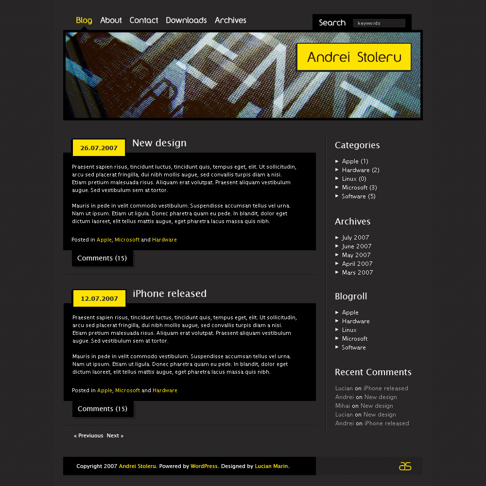 Custom design Web Interface