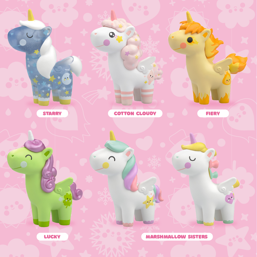 unicorns surprise toy design  Character design  kawaii Magical Digital Art  ILLUSTRATION  collectible toy lulibunny