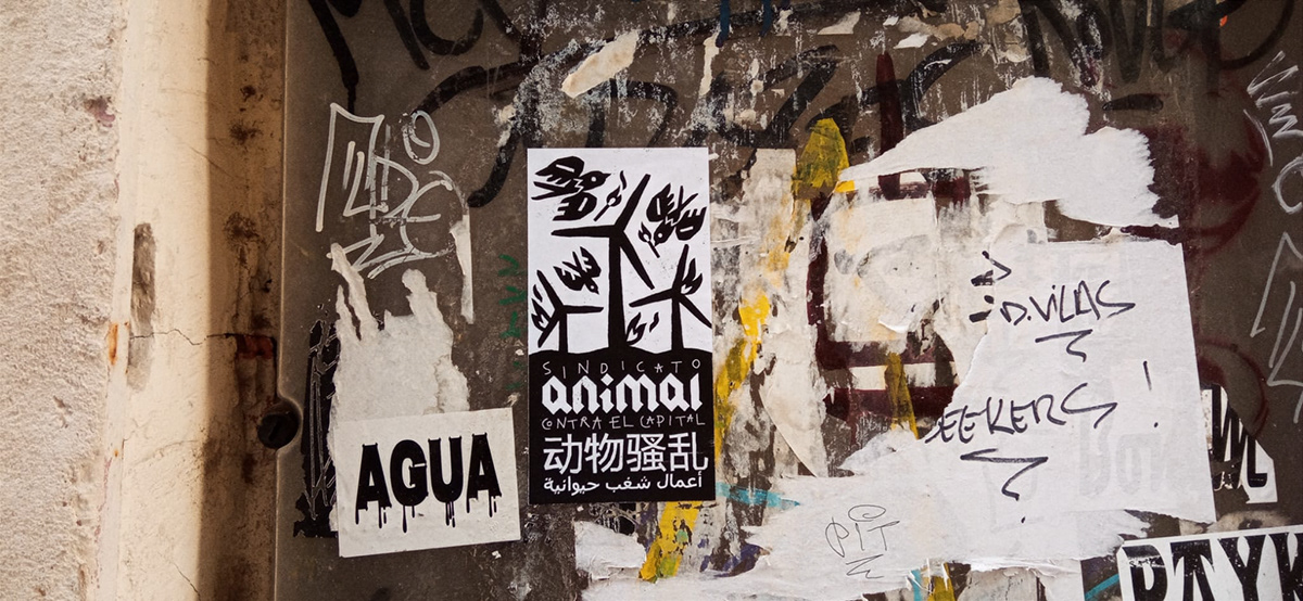 sticker stickers paste up wheat paste Street Art  Street animals ILLUSTRATION  Drawing  sindicato animal