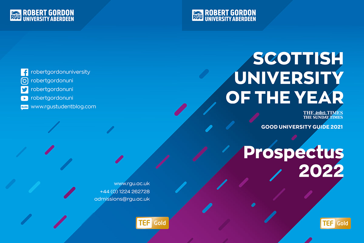 Aberdeen higher education information design postgraduate prospectus research Robert Gordon University scottish TEF Gold Undergraduate
