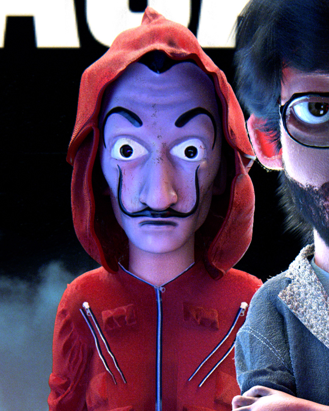 lacasadepapel cartoon 3D CGI characters spain Netflix Original Maya Zbrush