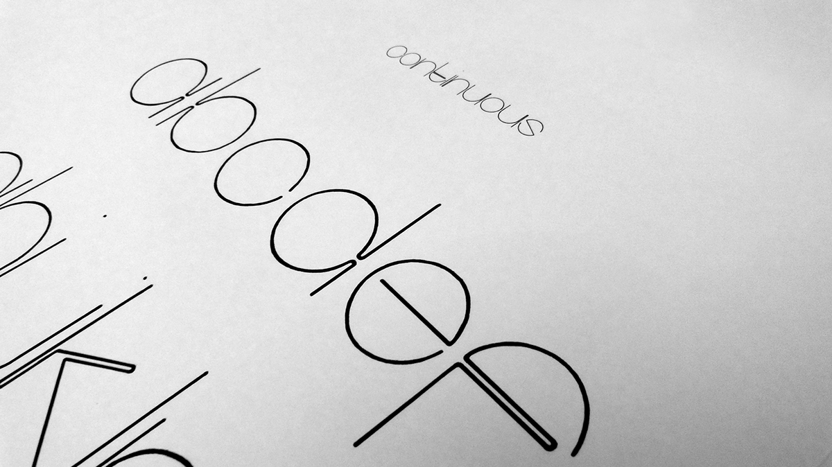 continuous Typeface typo handdrawn lowercase circle round type