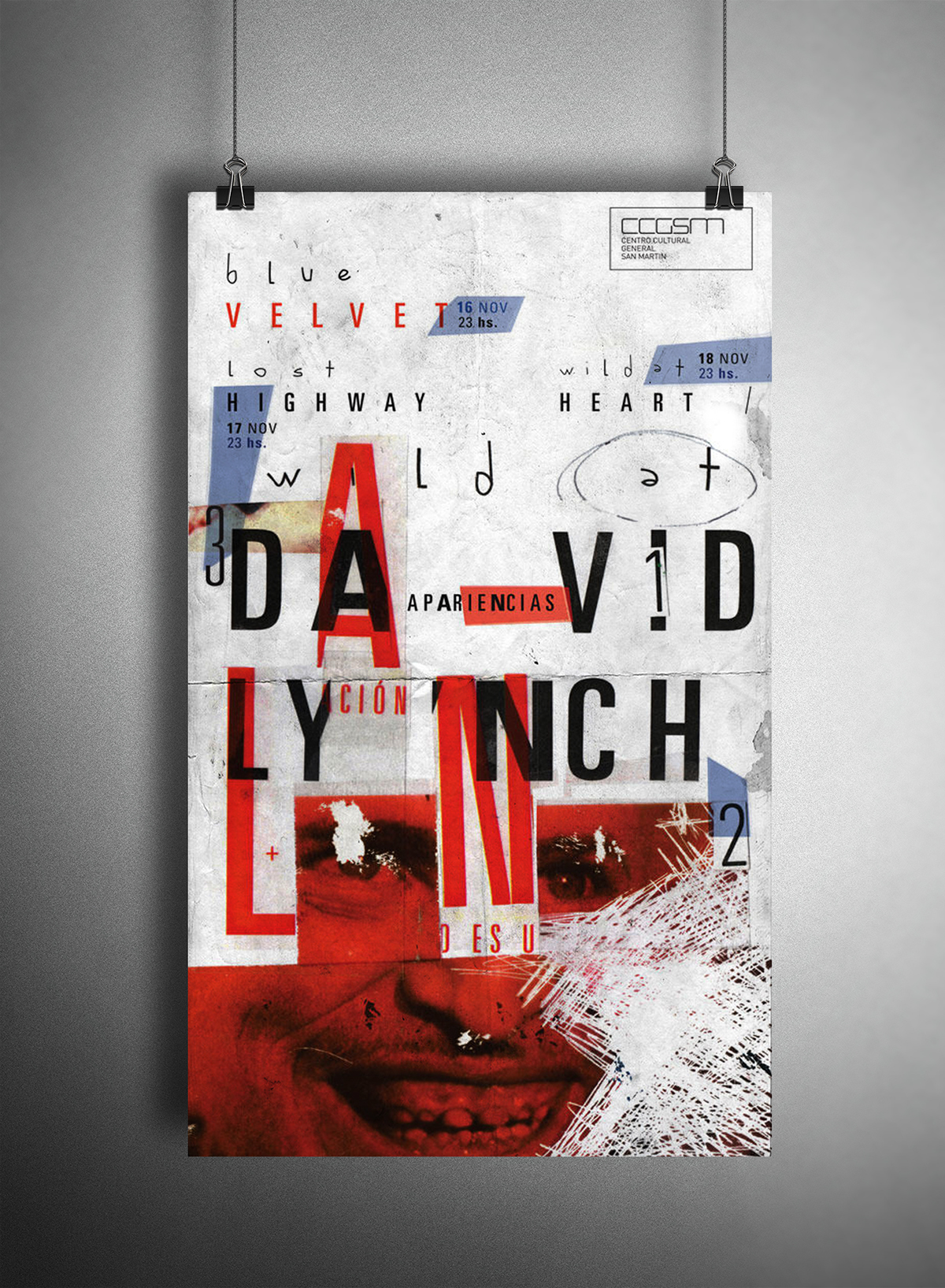 sistemas triptico editorial type afiche poster David Lynch blue velvet lost highway cine diseño postales