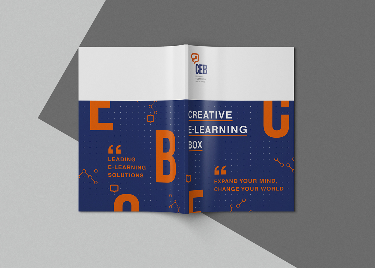 ceb creative e-learning box blue orange vietnam Technology Education online infographic