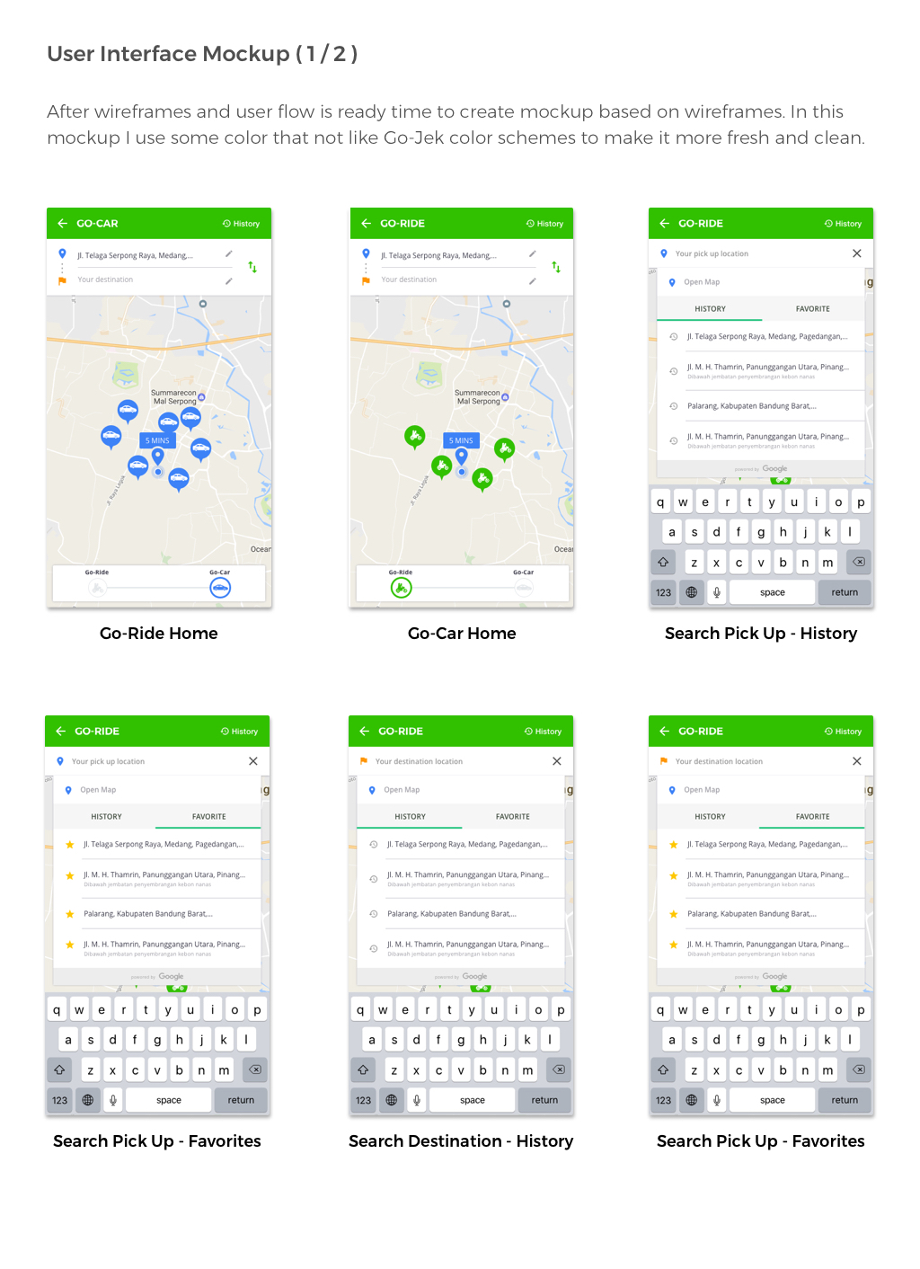 UIX UI user interface user experience UX Research research transportation taxi app gojek Uber