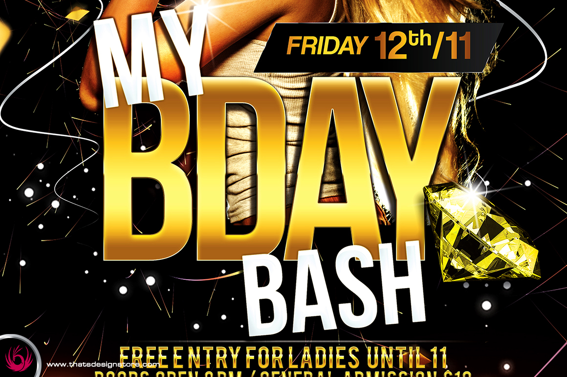 Bday Bash Flyer Template Flyerheroes
