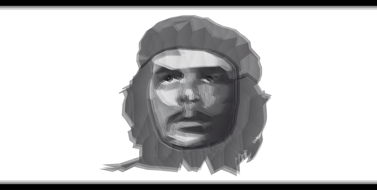 Che Guevara vector black and white Illustrator