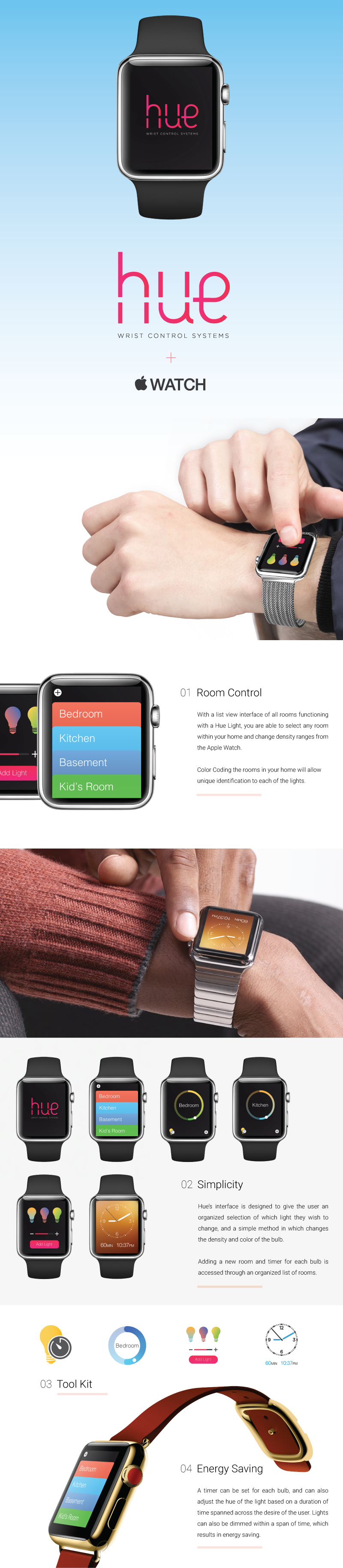 apple Philips apple watch watchkit UI ux Interface Philips hue hue concept