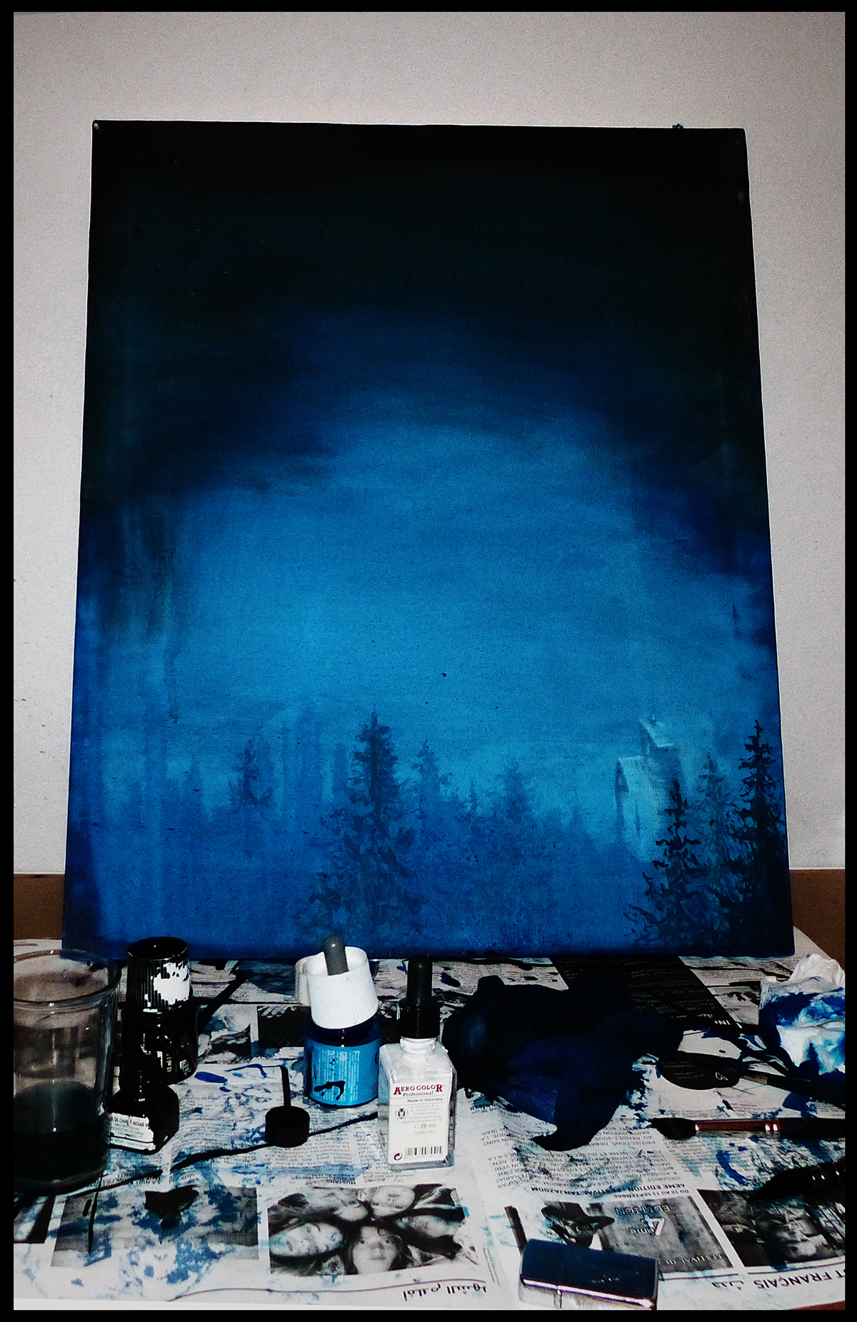 silent night klemt   ink forest blue mind paint Love hope far