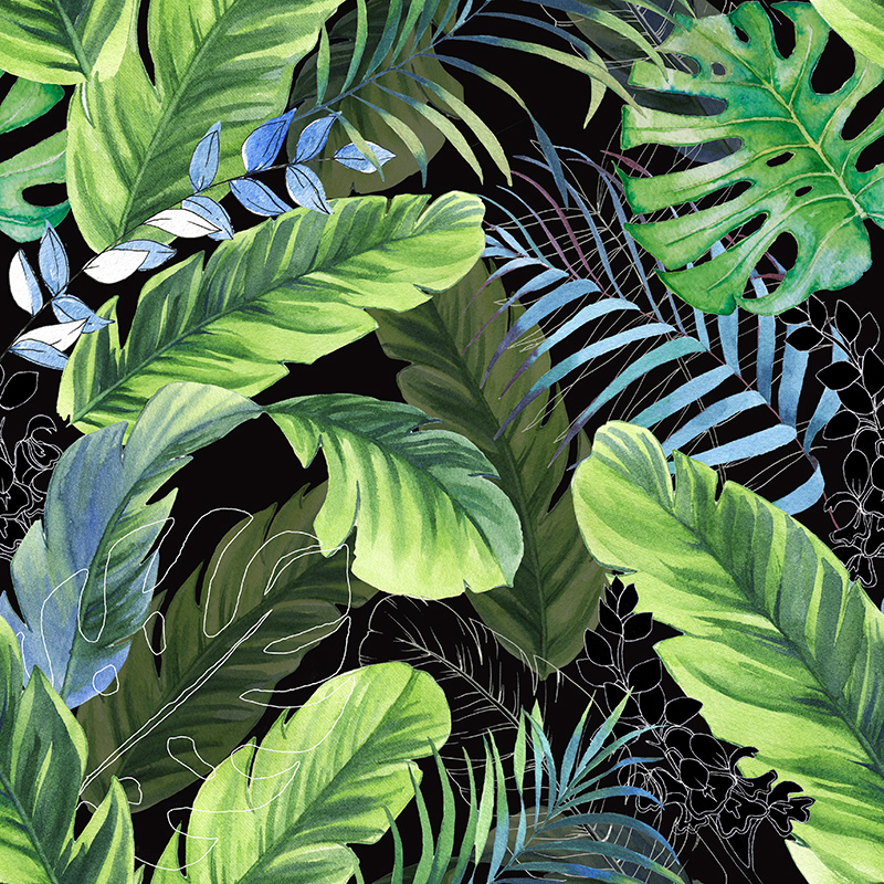 watercolor wallpaper pattern Flowers Tropical exotic floral botanical design print