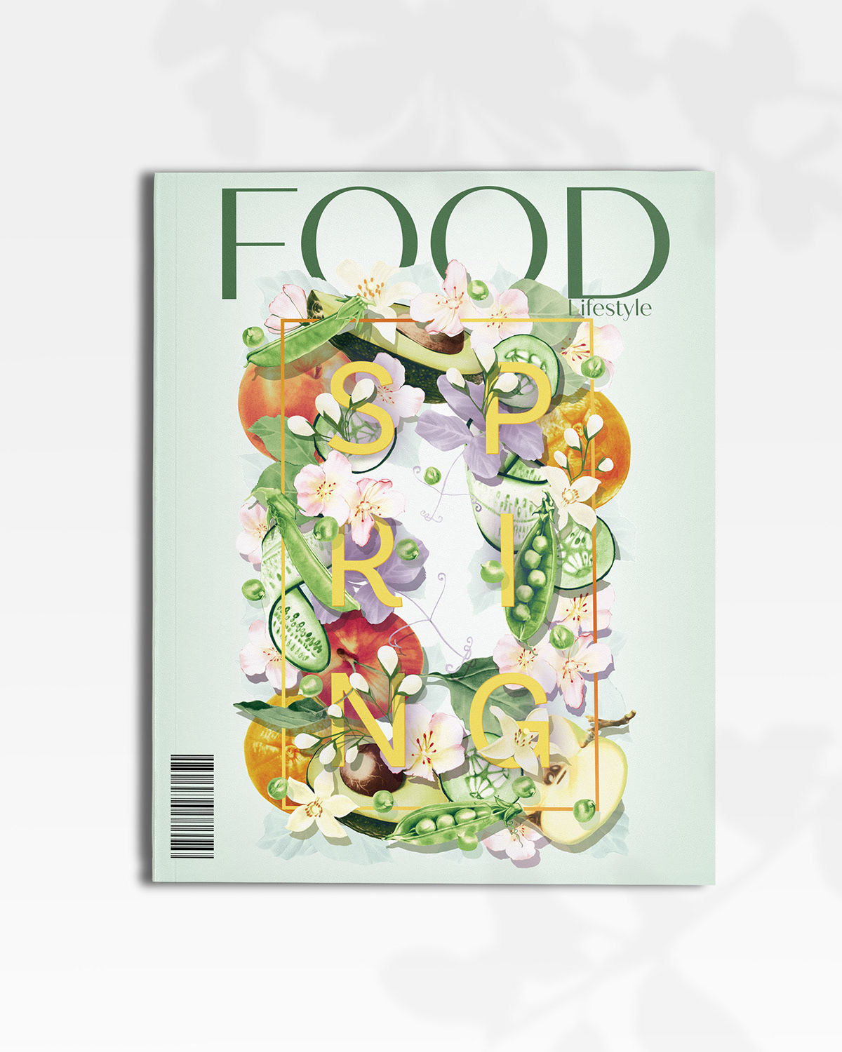 Magazine cover food illustration
