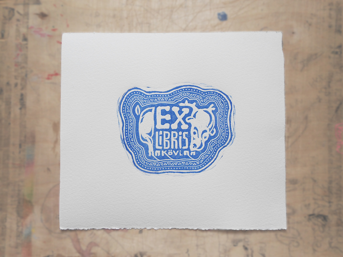 deer Ex Libris printmaking linocut
