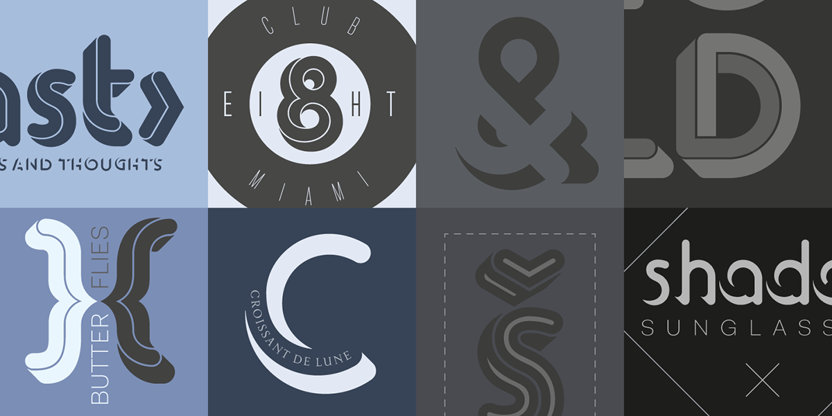 Bronisław Zelek Bron black impossible Typeface typedesign type font Display escher swirl curly chromatic mecanorma