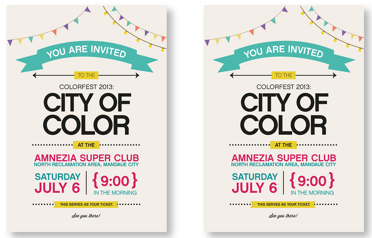 Events identity party banners invitations ID's posters cebu philippines colorfest city of color college pary college cafa