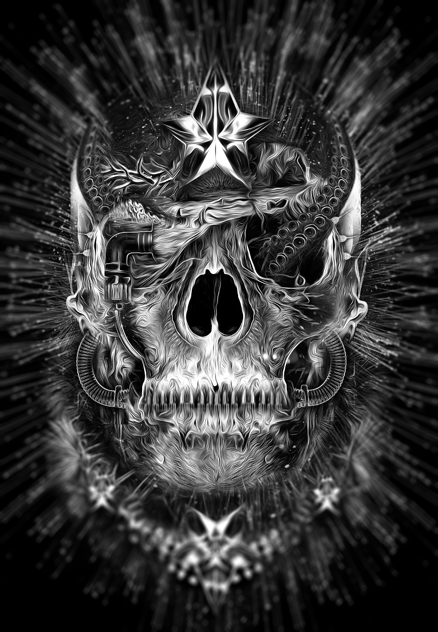 fantasmagorik skull black shine star Super Hero hell curioos comics nicolas obery