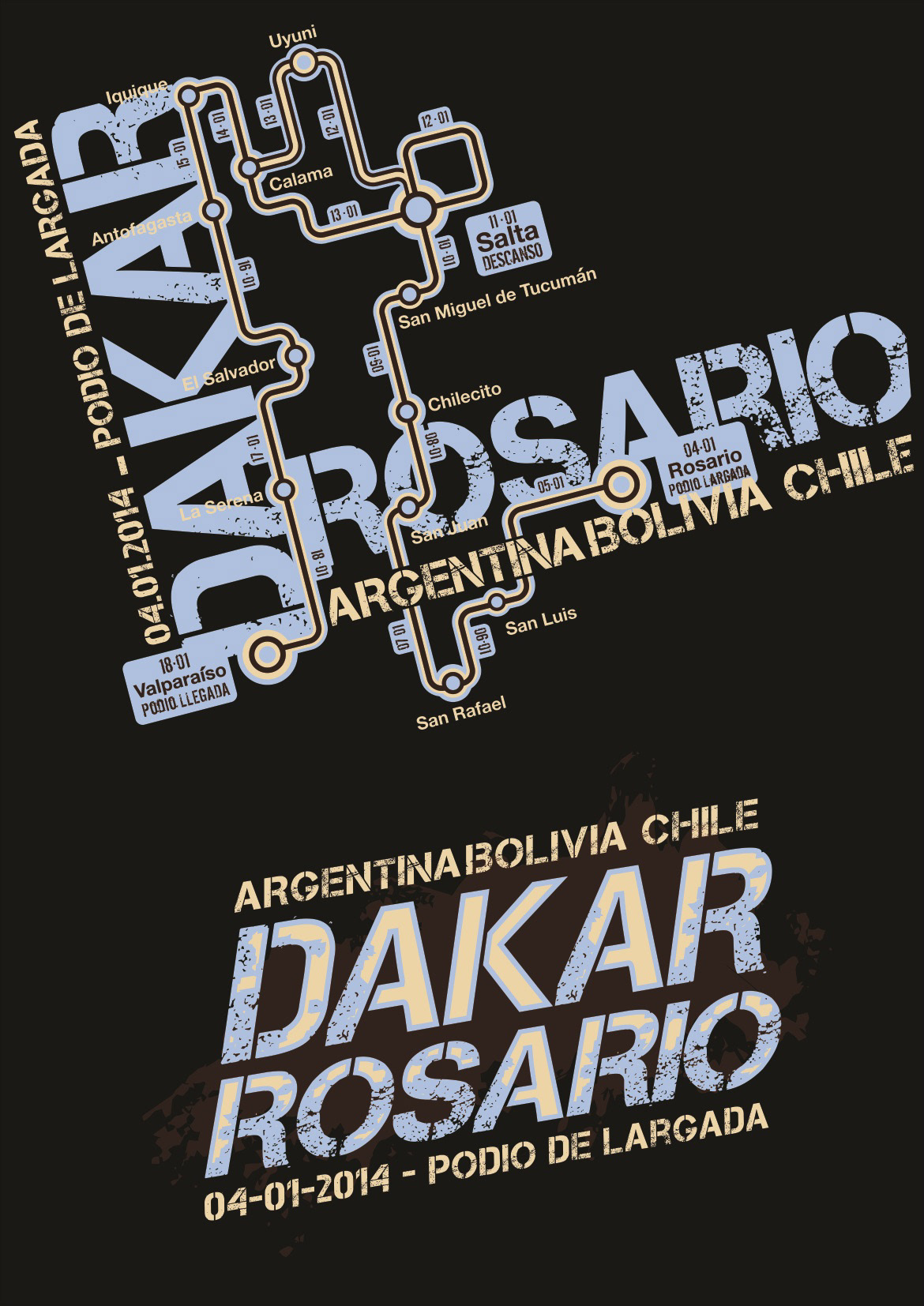 diseño Estampa remera t-shirt design dakar dakar 2014