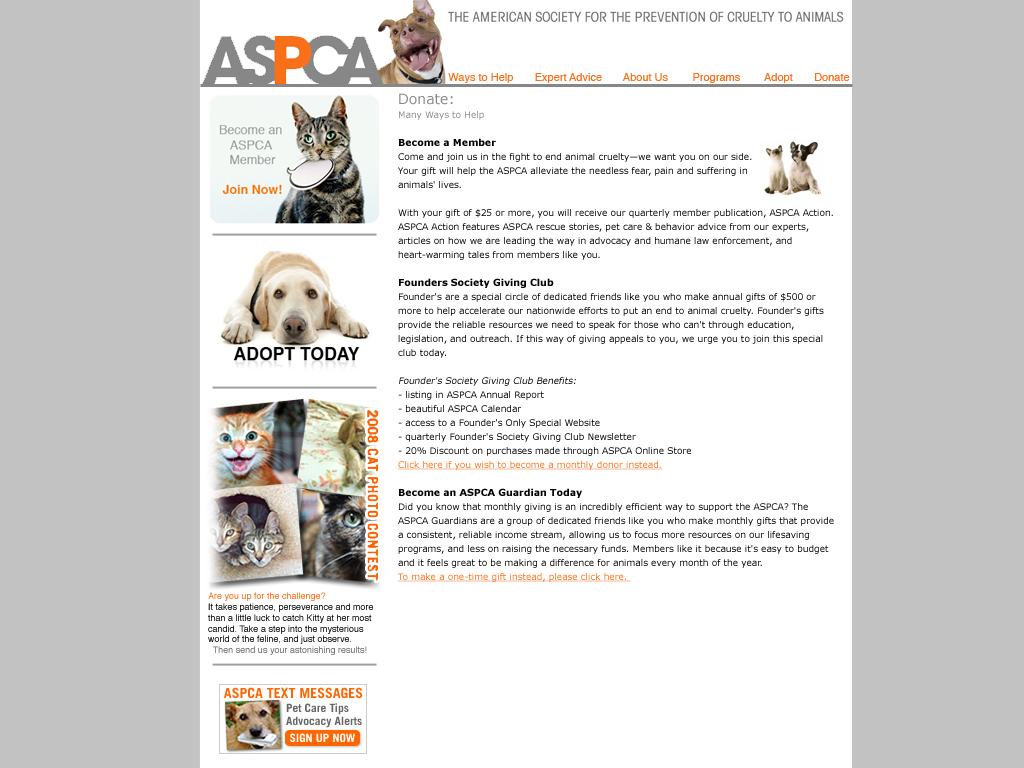 aspca dogs cats animals Website site